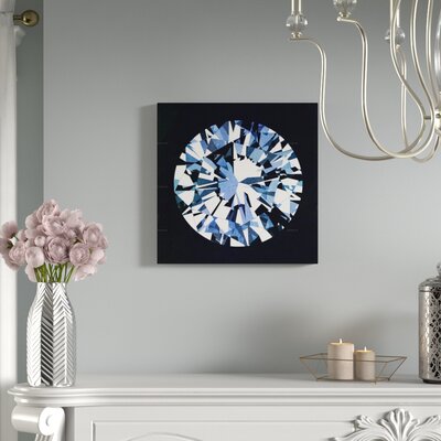 ARTCANVAS sold White Gray Emerald Cut Diamond Jewel Canvas Art Print